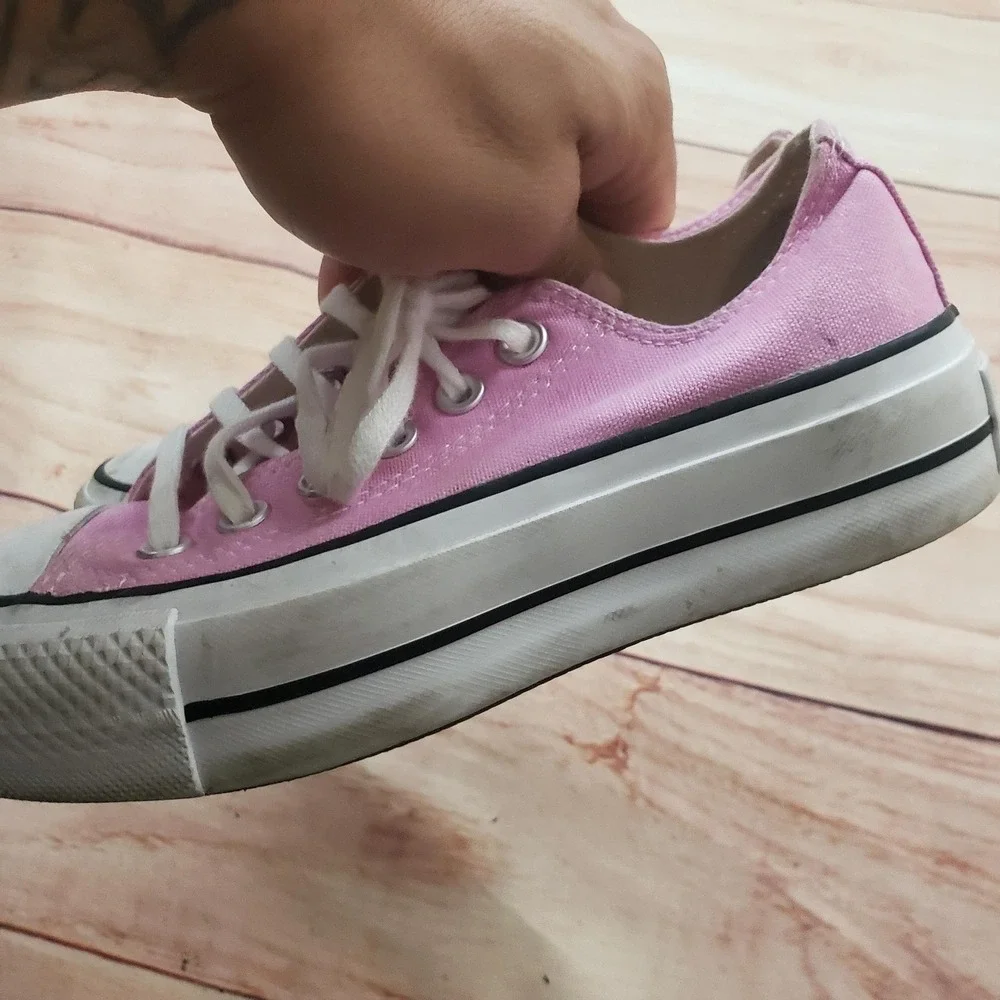 Converse Chuck Taylor All Star Lift Shoes Womens Size 5‎ Pink Platform Canvas